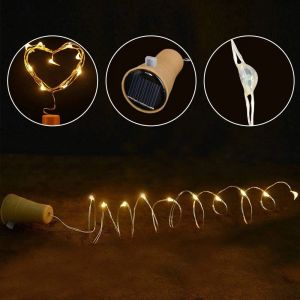 2m 20EDS SOLAR BOTTON String Light Bilancio Fai a filo di rame Luci da fata a forma di inti