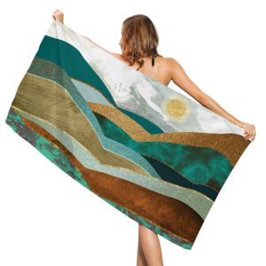 Serie paesaggistica Stampa creativa asciugamano da spiaggia in microfibra asciugatura rapida asciugamani sportivi per esterni da yoga tappetino coperta spiaggia