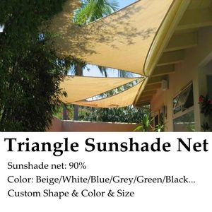 Triangle Sun Shade Net Fabrics blu Ombreggiatura 90% Outdoor Anti-UV Raffreddamento Giardino Gazebo Dolcola da tenda da sole da sole da sole personalizzata