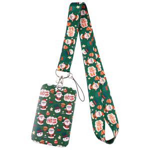 RANSITUT R3031 Weihnachts -Persönlichkeitspersönlichkeitsausweise Busskarte Inhaber Personal Personal Lanyard für Schlüssel Telefon Kinder Geschenk DIY Hang Seil