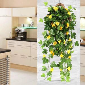 Decorative Flowers Artificial Morning Glory Outdoor Wedding Garden Decor Simulated Hanging For Home Yard