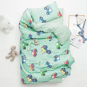 3pcs Baby Bedding Conjunto de menino menina desenho animado de jardim de infância macio de jardim de algodão Incluir linho de lençol de travesseiros sem preenchimento 240408