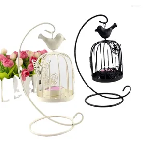 Candle Holders European Style Home Decoration Lantern Iron Butterfly Bird Holder Desktop Ornaments Wedding Anniversary Gift till par B
