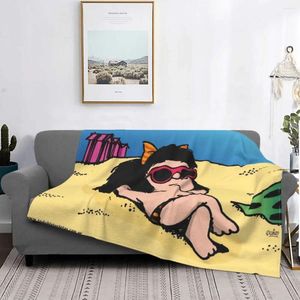 Filtar Summer Sea Filt Mafalda Cartoon Fleece Spring Autumn Breattable Ultra-Soft Throw For Sofa Plush Thin Quilt