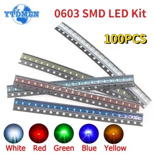 100pcs SMD LED 0603 Işık Yayılan Diyot Ultra-Bright SMD LED Kırmızı Beyaz Sarı Yeşil Mavi 20mA DIY Aydınlatma
