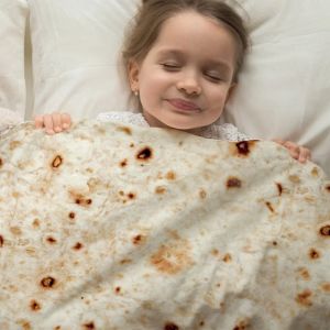 Zimowe ciepłe pizzę koce tortilla miękki koc do łóżka sofa pluszowa łóżka do samolotu koc manta burrito