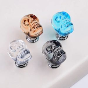 Cristal Skull Shaped Handles Cabinete de cozinha Manças de armazenamento para armários e gavetas Mobilos puxadores de guarda -roupa