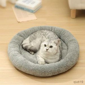 Cat Beds Furniture Cat Beds for Indoor Cats Fluffy Dog Cat Cushion Bed Donut Washable Small Pet Bed Calming Self-Warming Round Donut Cuddler