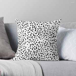 Pillow Nadia - Black And White Animal Print Dalmatian Spot Spots Dots BW Throw Cases