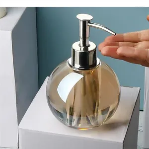 Liquid Soap Dispenser Transparent Crystal Glass Lotion Bottle Hand Sanitizer Bottles Shower Gel Shampoo Bathroom Product