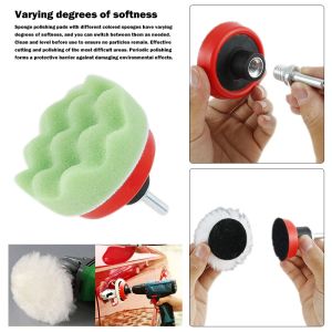 33 Piece Sponge Foam Polishing Pad Kit M14 Drill Bit Adapter Car Care Polisher Attachment for Waxing, Polishing, Sealing Glaze