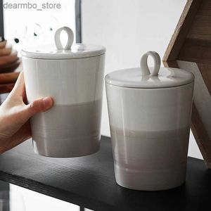 Food Jars Canisters Ceramic Sealed Jar Storae Tank with Cover Candy Jar Home Kitchen Decoration Storae Container Food Storae Bottle Oranize Box L49