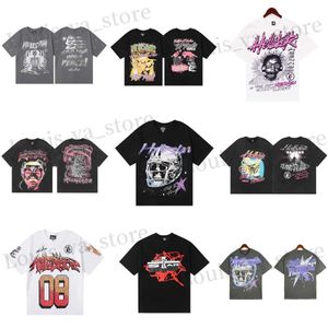 Мужские футболки Hellstar Mens Tshirts высококачественные дизайнерские футболки для мужской футболки для мужчин летняя одежда модная пары хлопка Ts повседневные женщины короткие Slve TS Белая футболка 3