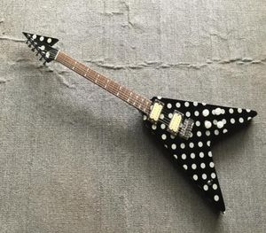 Shop personalizzato Randy Rhoads Polka Dot Black Electric Guitar Tremolo Bridge Whammy Barchrome Hardware8191280