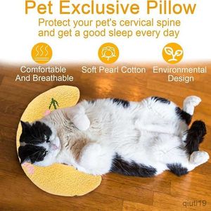 Cat Beds Furniture Teddy Velvet Pet Half-Moon Cat Stepping On Milk U-Shaped Deep Sleep Super Soft Fluffy Pet Calming Toy