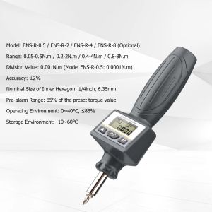 Digital Torque Screwdriver Kit 1.2-inch LCD Display Reversible Torque Wrench Data Storage in Peak Mode with 10pcs Bits