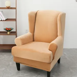 Stuhlabdeckung Samtflügelabdeckung 2 Stück Nordic Stretch Spandex Wingback Sofa Slipper Sessel für Wohnzimmer Schlafzimmer