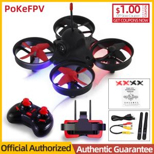 Drones Pokefpv RTF Micro FPV RC Racing Drone Quadcopter com LSVR009 Mini FPV Goggles VR fone de ouvido 1000TVL 40CH Helicopter Drone
