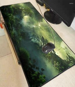 Mouse Pads Wrist Rests Fantasy Forest Green Landscape Tree Stor Gaming Pad Computer Big Mat Lock Edge Mousepad Keyboard Desk6348103