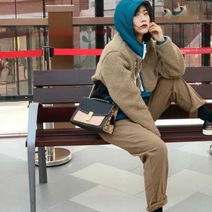 Shoulder Bag Designer Brand Womens Lane Bags Blocked Chain Printed Flip Cover Bag Lane Single Crossbody Small Square 240415