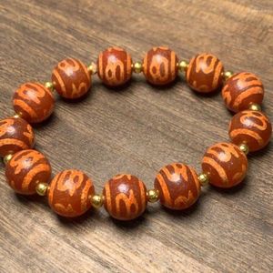 Strand Weathering Eski Acate Full Cinnabar Tibet Boncuklar Retro Etnik Stil Bilezik DIY Süsleme