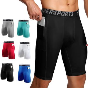 Shorts de compressão homens de verão para roupas esportivas Tights Gym Gym Fitness Leggings Sport Sport Bottoms Running Shorts Men 240321