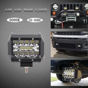 60W LED -arbetsljusstänger 4 tum spotlight vattentät kör dimma ljus översvämningsbjälkar kombinationslampa för off road lastbil SUV båt 12v 24v