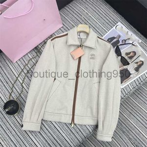 designer Women's Jackets Coats 24 Year Early Spring Collection New Letter Sticker Embroidered Pocket Panel Leather Wrapped Lapel Jacket Coat