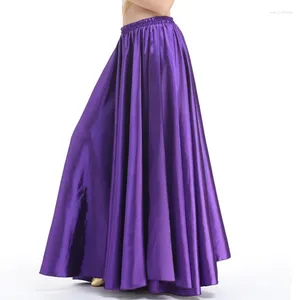 Stage Wear Satin Belly Dance Skirt For Women 13 Color Spanish Skirts Swing Bellydance Costume Bellydancer