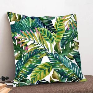 Pillow Hidden Zipper Pillowcase Luxurious Leaf Print Cover Soft Durable Decorative Case Easy To Wash Maintain Stylish