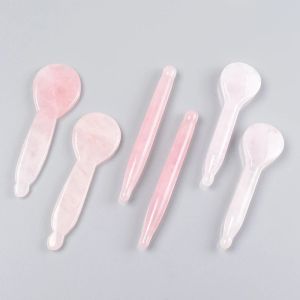 MassAgestick Natural Rose Quartz Stone Olhe Acepuncturepen Wand Jade Gua Sha Tool Face Care Beauty Ponto Stick Massger