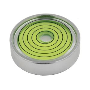 Horizontaler Perlenmetall Rundes universeller Spirit Level Bubble grün im weißen Durchmesser 25mm-60 mm 1 Stück