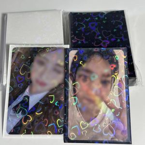 Frames 50pcs/set Laser Love Holographic Foil Protective Film Idol Pocard Sleeves Candy Color Card Holder Flashing
