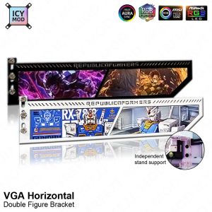 Kylande färgglad GPU -konsol DIY -bild VGA -hållare Alla fotokortstöd Anpassa 5V/12V RGB Aura Sync Mod Anpassningsbara mönster