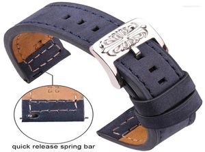 Watch Bands Echtes Lederband Armband 20mm 22mm schwarz blau grau braun Frauen Männer Cowhide Watchbänder Accessoires3076378