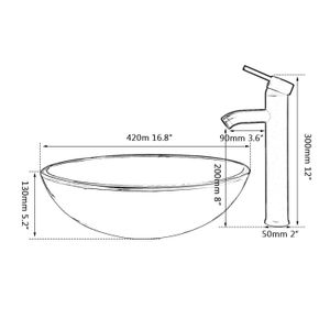 Monite Brown Ripple banheiro banheiro temperado Bacia de vidro Conjunto de pintura manual Montar a pia da lavagem do deck de montagem Torneira misturadora Torneira de torneira