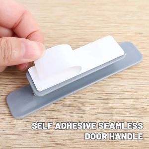 6/2pcs Punch-free Drawer Knobs Self-Adhesive Kitchen Cabinet Handle Furniture Cupboard Dresser Window Door Push Pull Handles