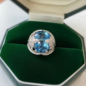 Cluster Rings Сверкающий розовый кубический циркония 925 Серебряный цвет Элегантный обручальный модный модный Пометный ринг 2024 Корея -тенденция ювелирных изделий