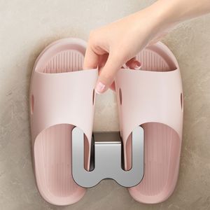 Wall Mounted Shoe Storage Rack Shoe Holder Over Door Multifunctional Slippers Wall Hanging Without Drilling B03E