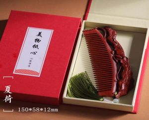 Hair Brushes Natural Wooden Comb Purple Sandalwood Anti Static Massage Scalp Chinoiserie Hollow Carved Woman039s Gift 2211054832843