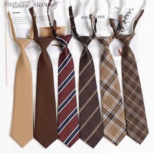 Pescoh Ties Tie Academy Style Feminino preguiçoso sem nó decoração marrom decoração vinho vermelho dk camisa masculina casualq