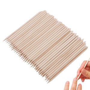 100pcs Multi-functional Nail Polish Orange Wood Sticks Cuticle Pusher Removers