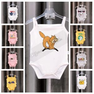 Summer Baby Cartoon Lettere Cartone Rompers Romper Designer Designer Abbigliamento per bambini Triangolo Triangolo salta per ragazzi neonati ragazze di cotone morbido bodysuits Z7593