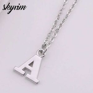 Pendant Necklaces Skyrim Fashion A-Z Initial Necklace Alphabet Pendant Sweater Chain Necklace Mens Jewelry GiftQ