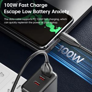 Toocki 3パックUSBタイプCケーブル100W Huawei Mateのための超高速充電ケーブル