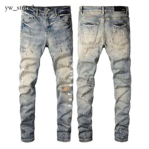 2024 Nuovo designer europeo e americano maschile hip-hop jeans High Street Fashion Tide Brand Brand Cycling Motorcycle Patch Patch Pants Cleod Pants Amirir Jeans 3647