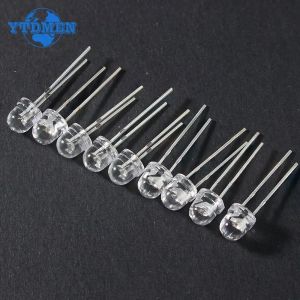 100PCS 5mm Straw Hat LED Diode Super Bright Lamp Transparent Light Emitting Diode F5 DIY Kit Blue Green Red Yellow White