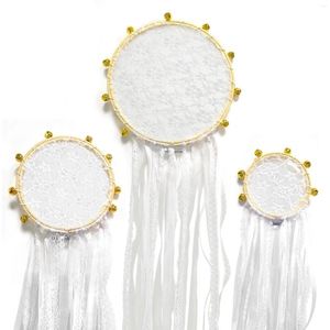 Party -Dekoration 1PC Bohemian Hochzeit kleiner Bellspitzen -Trommel weiße Farbkupplungen hängende Kulissen