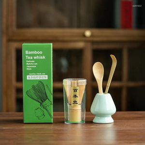 Teaware Sets Japanese Ceremony Bamboo Matcha Practical Powder Whisk Set Green Tea Brush Chasen Tool Grinder Brushes Tools