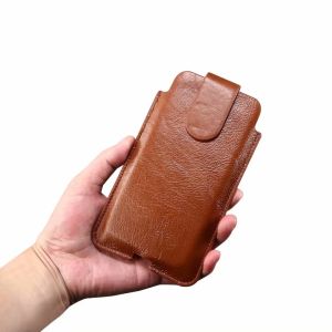 Genuine Leather Phone Belt Clip Case Holder For iPhone 15 14 13 12 11 Pro Max XS 7 8 Plus SE 2 Men Waist Bag Holster Pouch Cover
